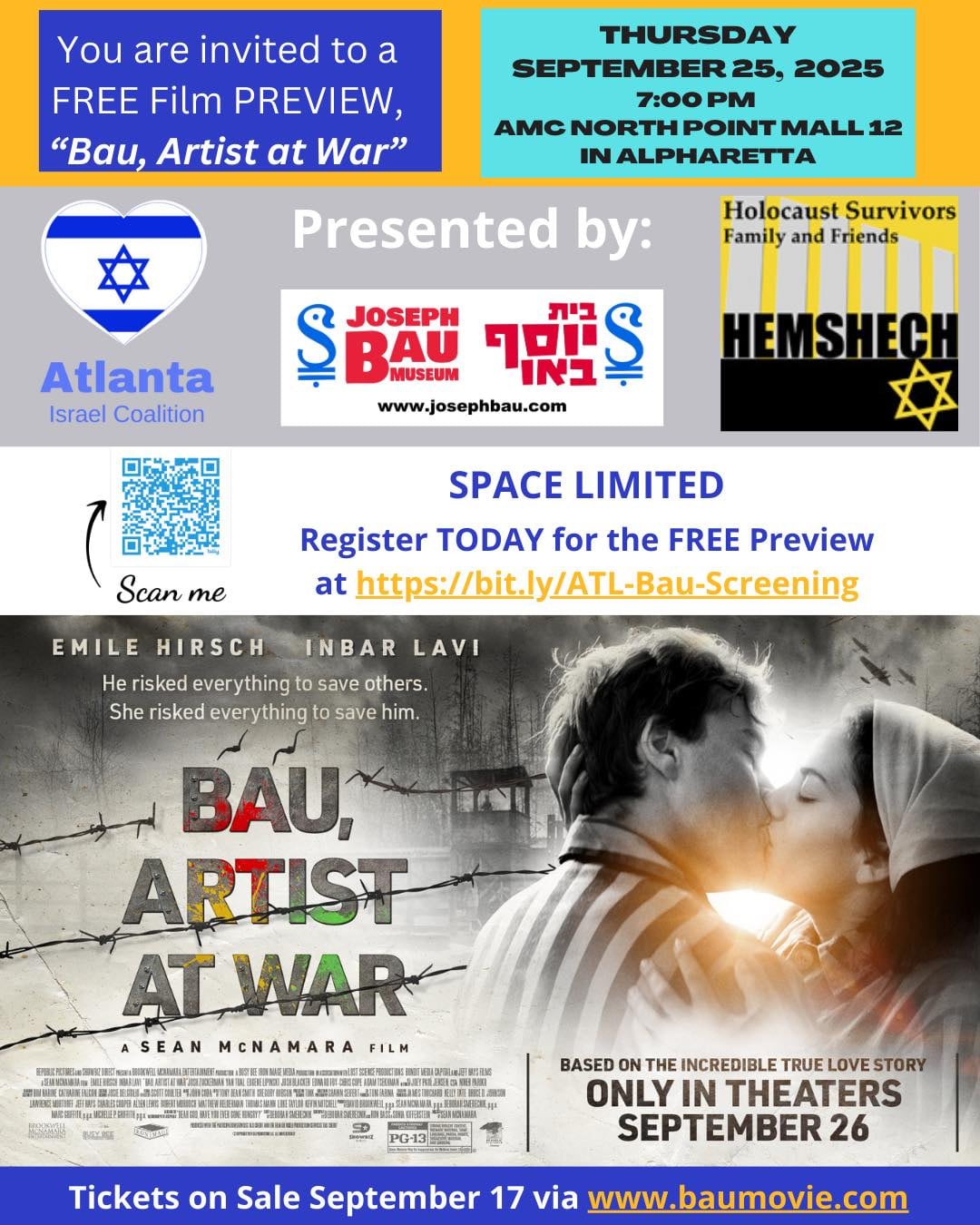 Bau, Artist at War: A Free Film Preview, event graphic