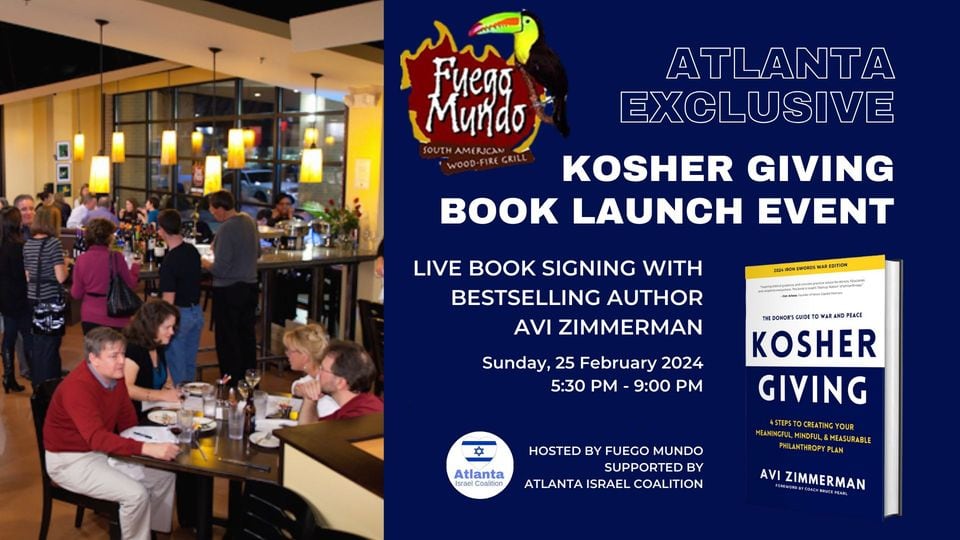 Kosher Giving: A Book Launch with Avi Zimmerman, event graphic