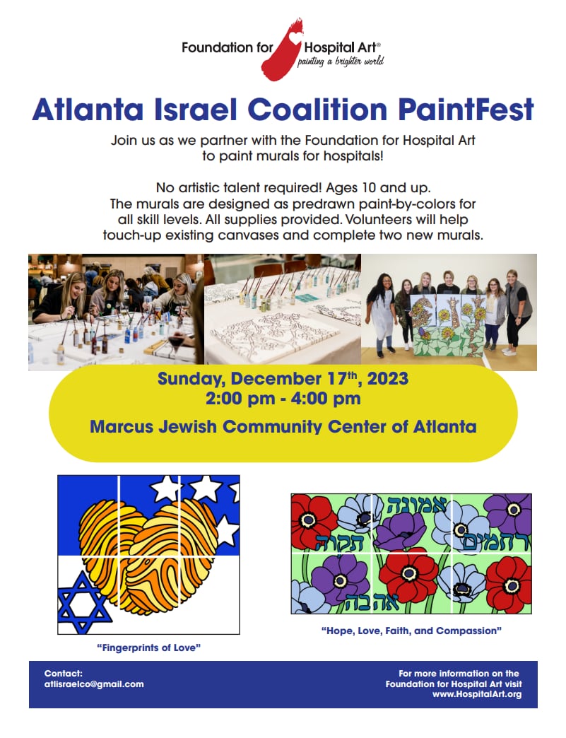 Atlanta Israel Coalition PaintFest, event graphic
